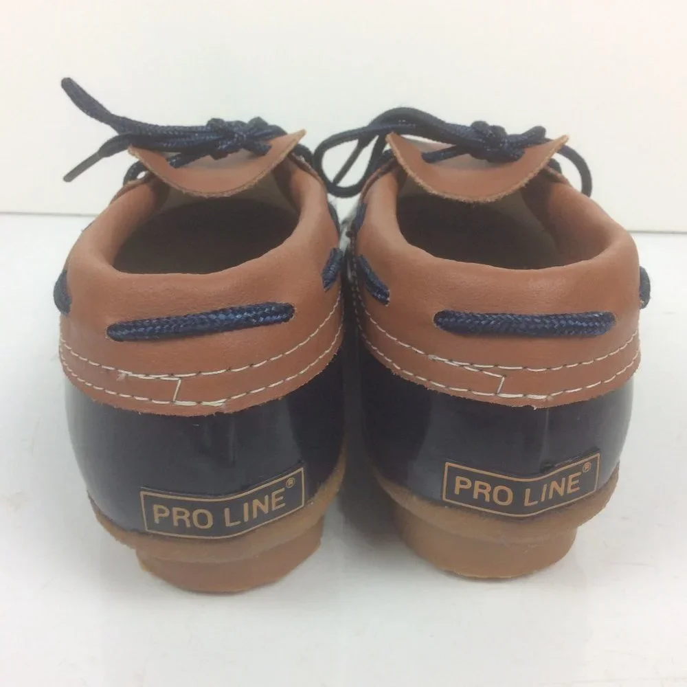 Pro Line Blue Waterproof Leather Outdoor Sheepskin Lined Rain Duck Shoes Size 6
